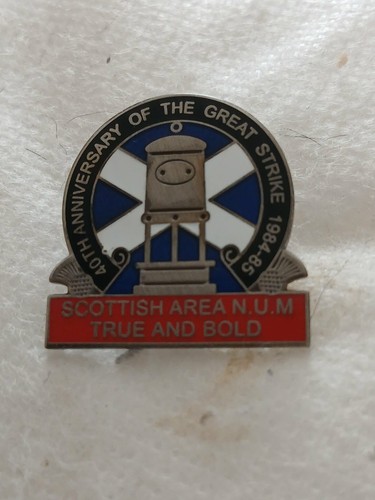 Miners strike badge scottish - miners,