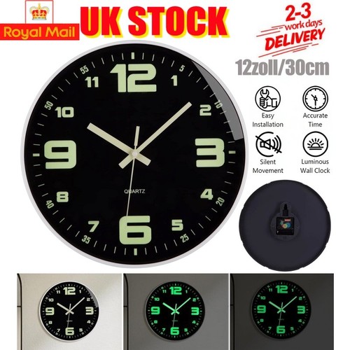Silent wall clock luminous - 12",