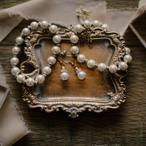 Small antique tray jewelry - small,