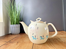 RARE VINTAGE 50'S BESWICK CIRCUS PATTERN TEAPOT HORSES KITSCH MID CENTURY RETRO