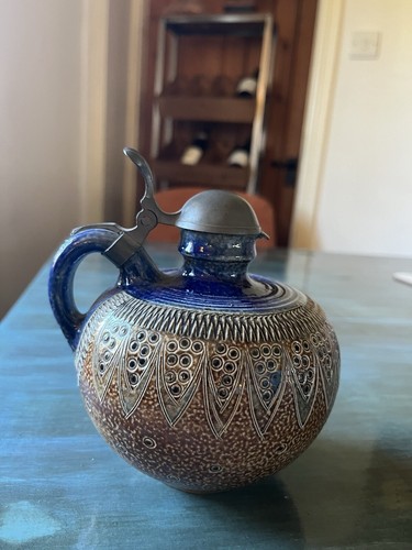 Salt glazed stoneware ewer - stoneware,