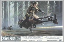 RETURN OF THE JEDI 1983 quad poster print 30x40" Mark Hamill STAR WARS FREE P&P