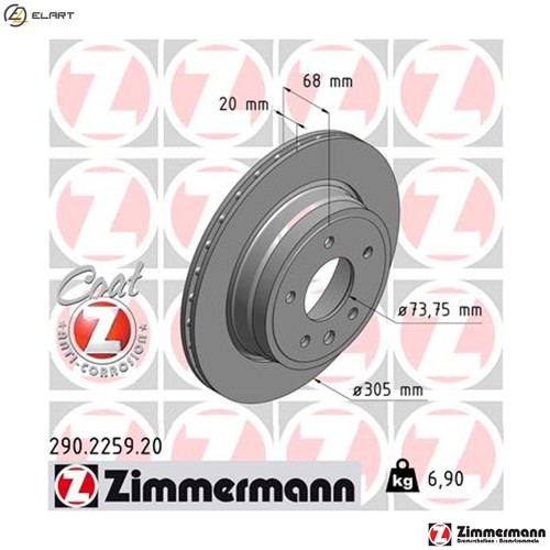 Brake disc 290 2259 - 2x,
