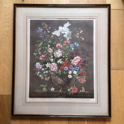 Large framed vintage floral - framed,