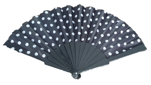 Black polka dots fabric - black,
