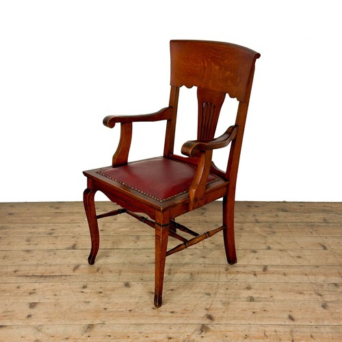 Antique oak chair with studded - antique,