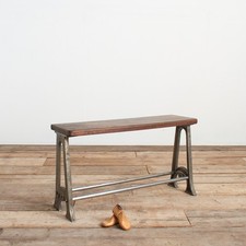 Antique Vintage School Vintage Locker Room Storage Bench - Small