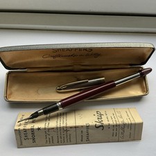 SHEAFFER CLIPPER  SNORKEL PALLADIUM SILVER NIB FOUNTAIN PEN SERVICED BOXED
