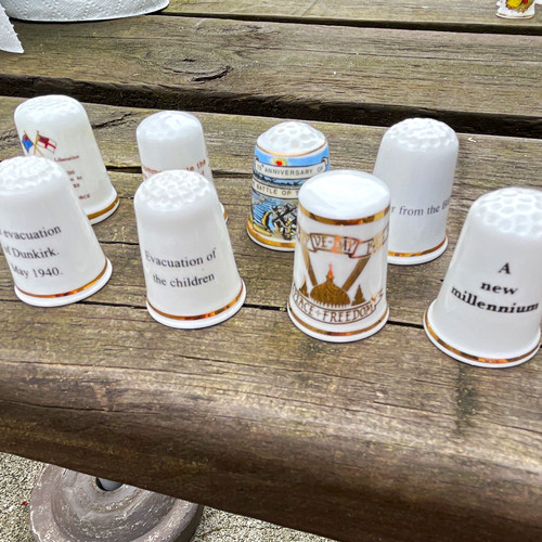 China porcelain thimbles mixed - thimbles,