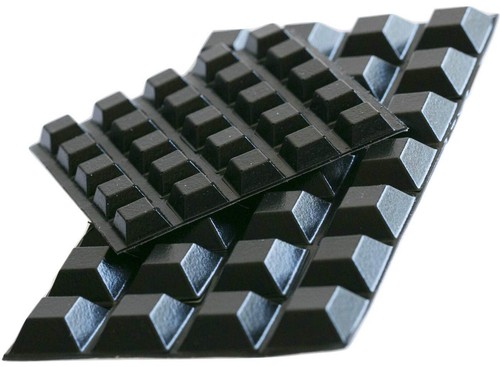 Black rubber feet - 3m, self