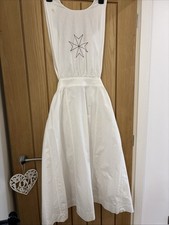 Vintage Garrould London Nurses Apron White Cotton Made In England