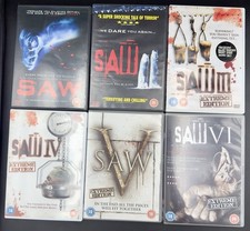 Bundle of Saw 1-6 DVDs Lot Horror Thriller Gore 18+ TESTED - INCLUDES 4 EXTREME