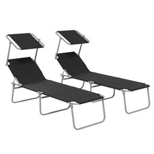 Foldable Sun Lounger Set of 2