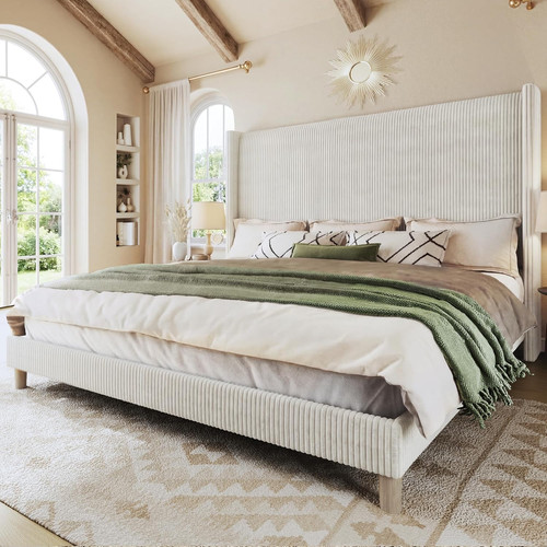 King size bed frame with - bed,