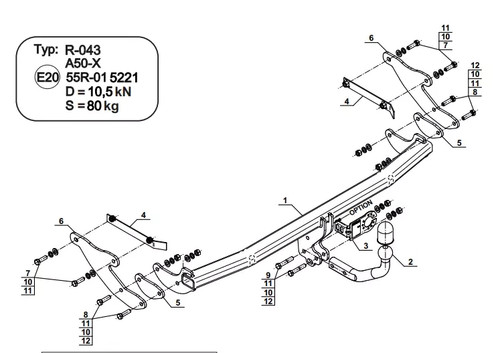 Swan neck tow bar - neck,