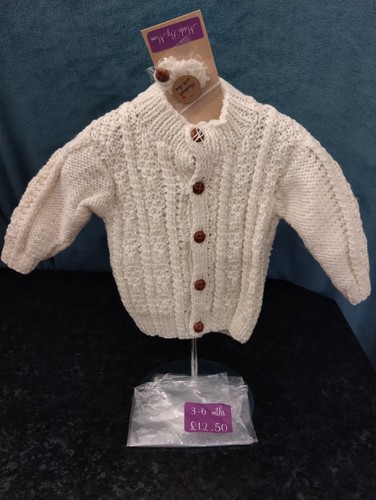 6mths cream aran - 3-6mths,