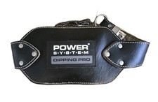 Power System Dipping Pro Weightlifting Dip Belt Black Leather One Size Gym 
