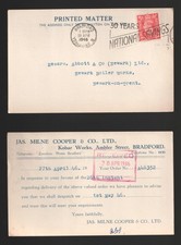 1946 KGVI Jas Milne Cooper National Savings Slogan Bradford Business Postal Card