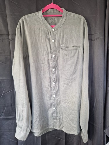 Guru grey 100 linen grandad - grey,