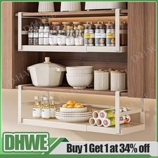 Hanging Under Cabinet Organizer Steel Under Shelf Basket Storage Rack Kitchen