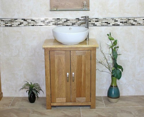 Bathroom cloakroom sink oak - bathroom,