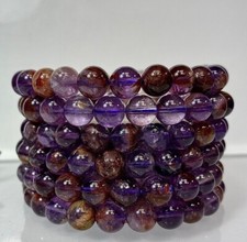 Wholesale 6 Pcs Natural Super Seven 8mm 7.5” Crystal Healing Stretch Bracelet