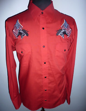 Men's High Noon Western Cowboy Country Shirt Red Size Large Pearl Snap