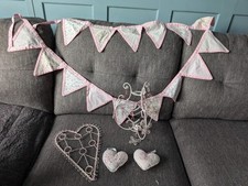 Laura ashley bella butterfly bedroom set with pink chandelier, hearts & bunting