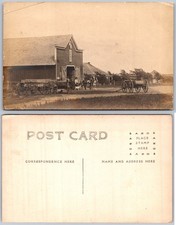 RPPC Barn Horse Drawn Wagons