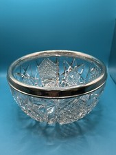 Fruit Bowl Large Silver Rimmed