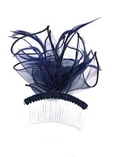 Feather Fascinator Looped Net Comb Weddings Funeral Ladies Day Royal Ascot