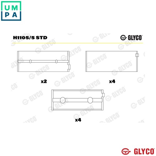 Crankshaft bearing h1105 std - bearing,