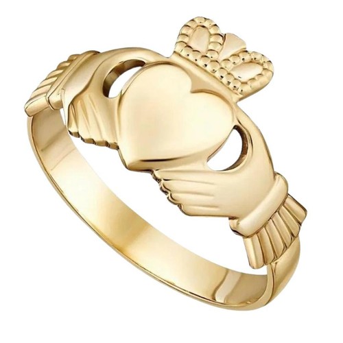 10k gold mens claddagh ring - 10k,