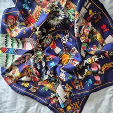 Vibrant Hermes 90cm silk scarf