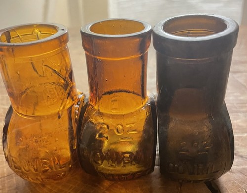 Antique glass bovril jars - antique,