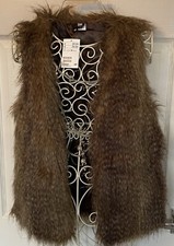 H & M Brown Faux Fur Gilet