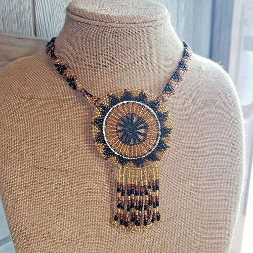 African zulu medalion bead - medalion,