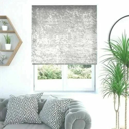 Silver grey crushed velvet - silver,