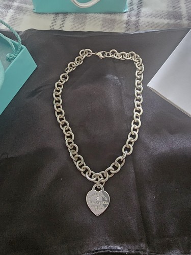 Tiffany silver heart tag - &,