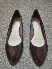 Ladies Burgundy Leather Pumps, Size 4.5, Footglove