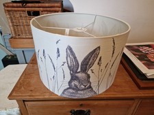Fabric Lampshade. Hare Design. 16"Dia X 10" High.  Lovely Quality Item.