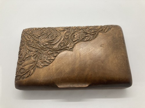 Vintage carved walnut trinket - carved,