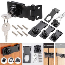 Chrome Locking Hasp and Staple with Keys Padlock Cupboard Shed Garage Lock