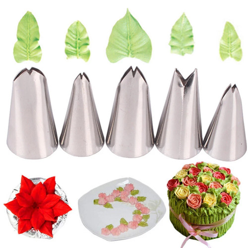 5pc leaf icing - 5pc, piping