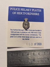 Hertfordshire police helmet - police,