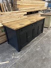 Handmade Rustic 8 Door Kitchen Island Unit. Freestanding Kitchen Furniture.