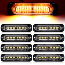 8pcs 12V 24V Amber LED Grill