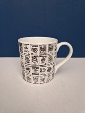 MARTHA MITCHELL DESIGN BALCK & WHITE CRISP PACKETS bone china mug