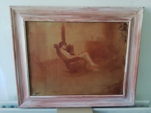 Vintage sepia print - on, canvas