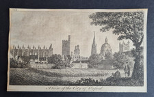 Antique 1776 print - View of City of Oxford - Radcliffe Camera - Christ Church